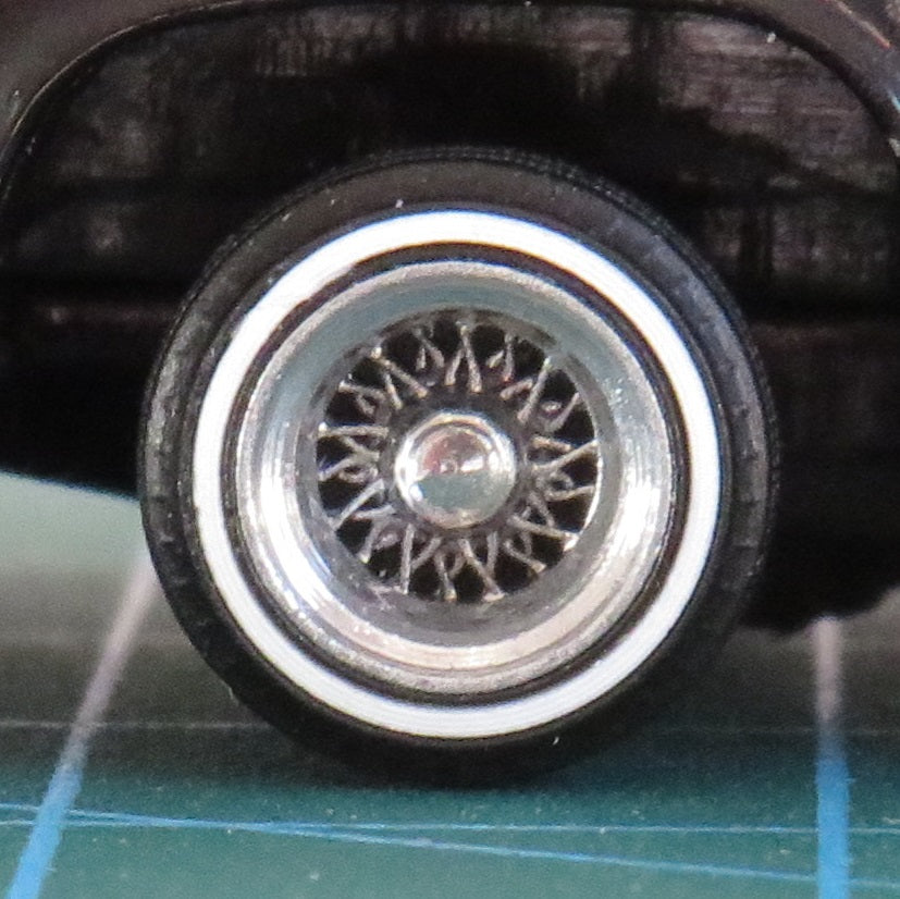 1/64 lowrider wire wheels cross lace 13 inch chrome