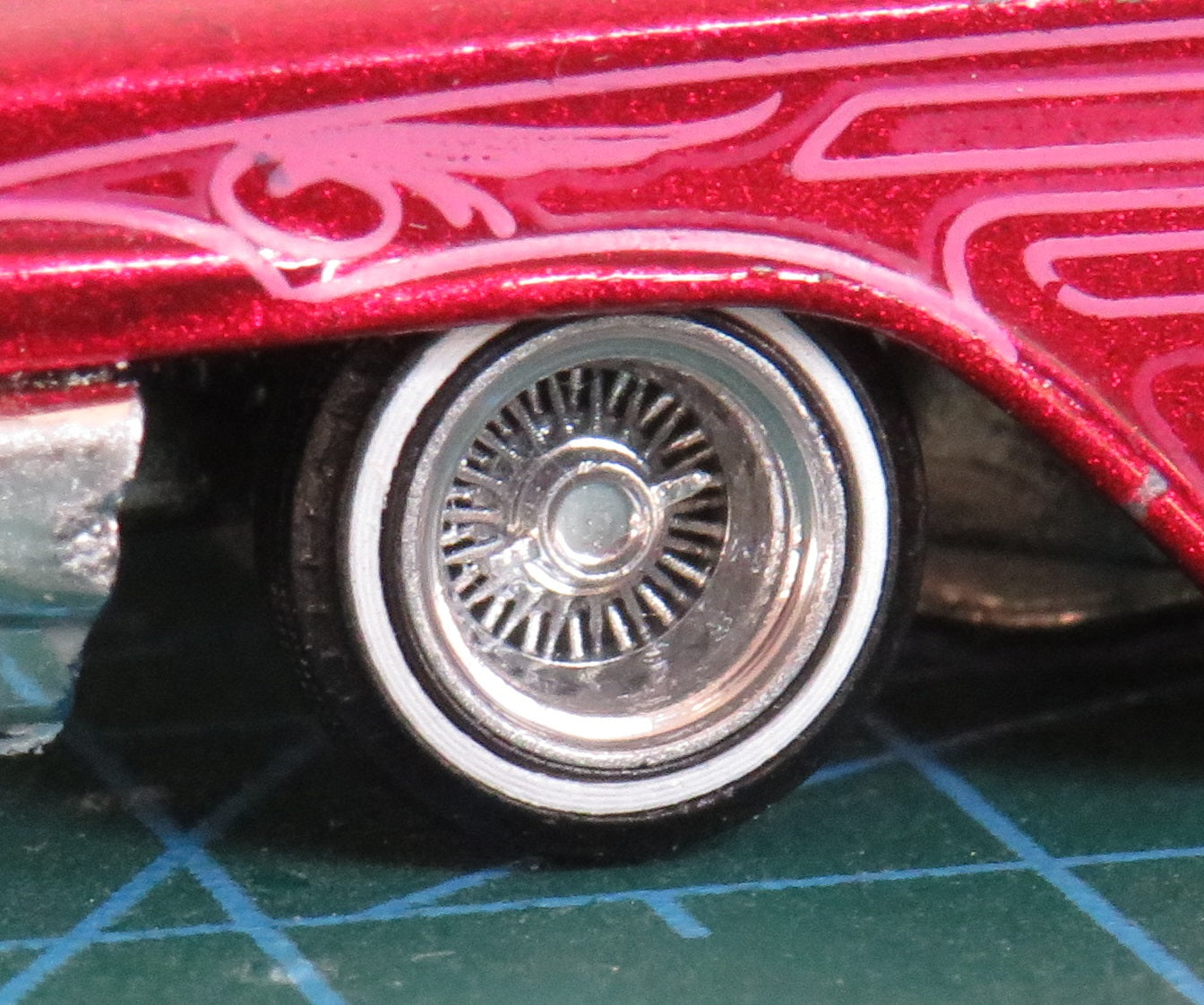 1/64 lowrider wire wheels straight lace 13 inch chrome