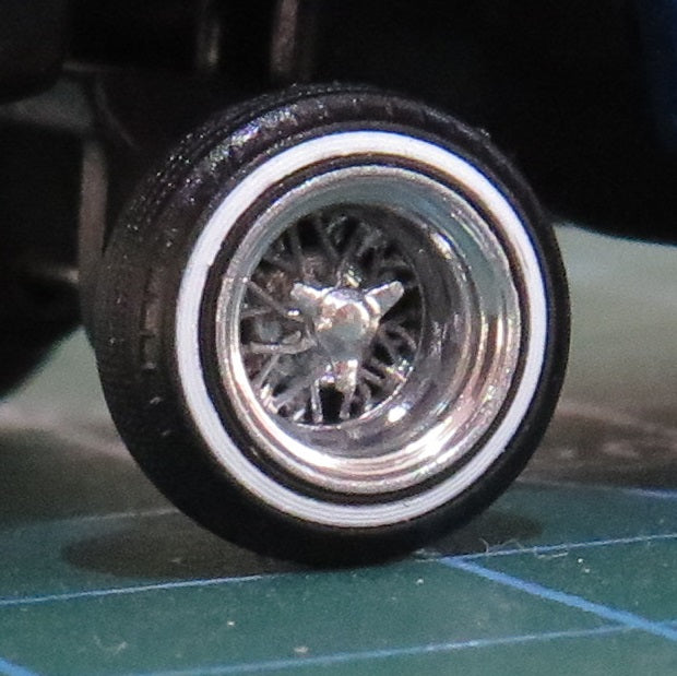 1/64 lowrider wire wheels Truespoke style 13 inch chrome