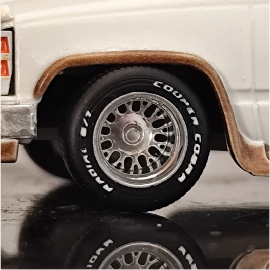 1/64 Baby Billet wheels Prime Honeycomb with lettered tires